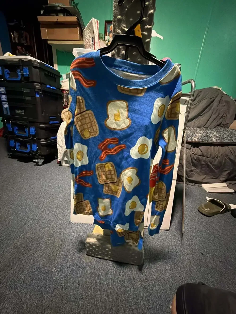 C0077 Wonder Nation Boys Breakfast Print Snug Fit 2-Piece Sleep Set Size 10